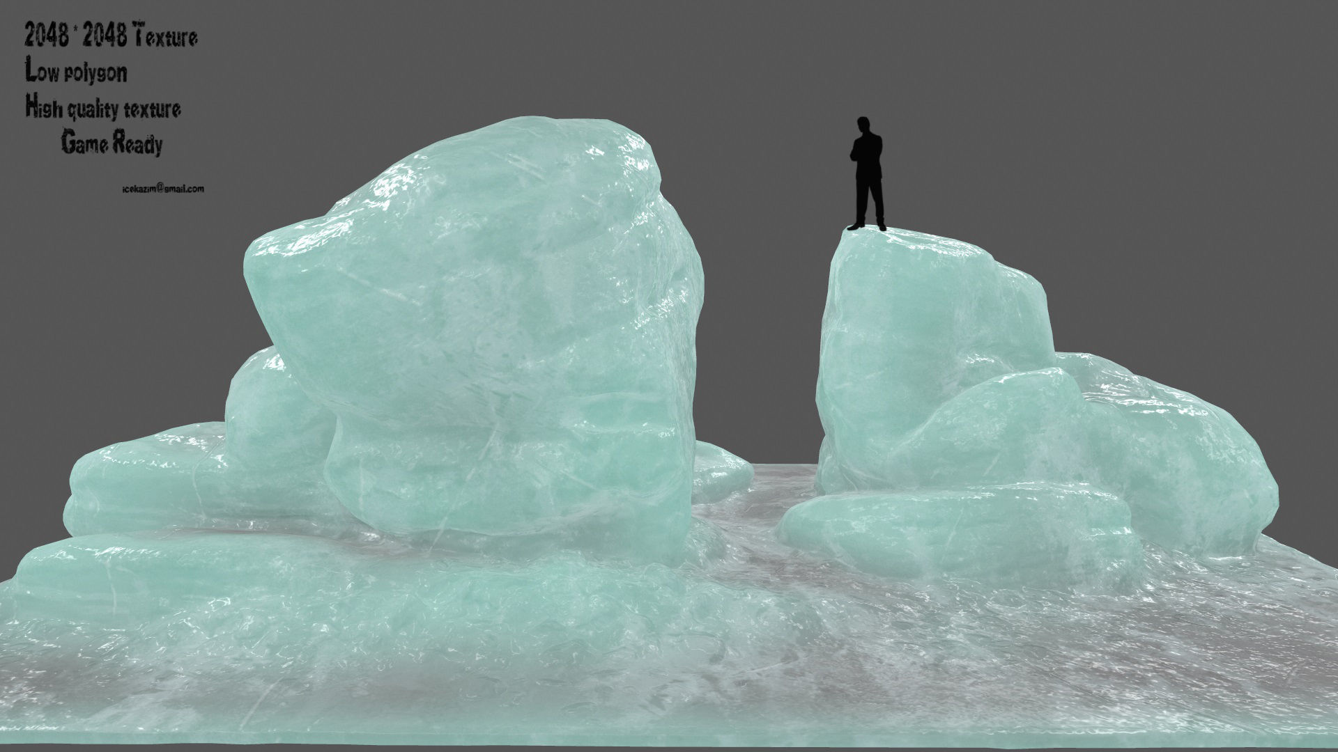 ice rock 5 Low-poly 3D model_1