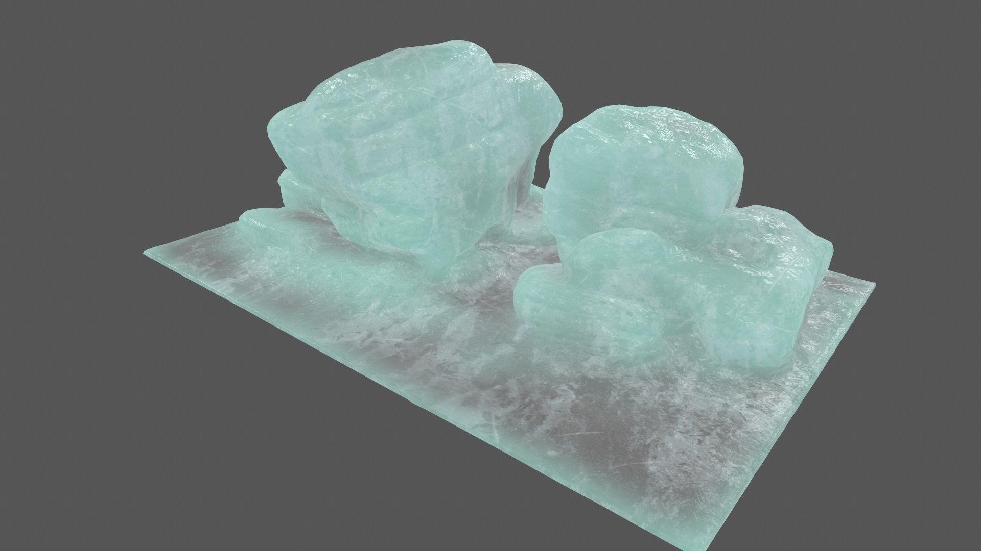 ice rock 5 Low-poly 3D model_9