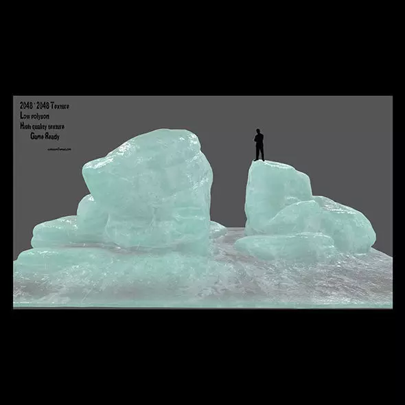 ice rock 5 Low-poly 3D model_0
