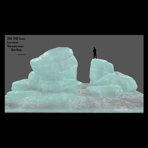 ice rock 5 Low-poly 3D model