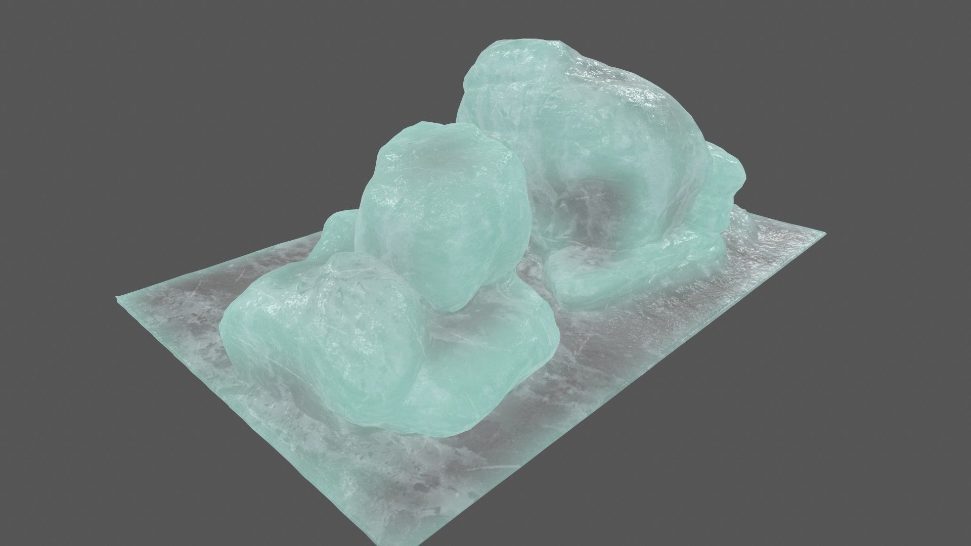 ice rock 5 Low-poly 3D model_8
