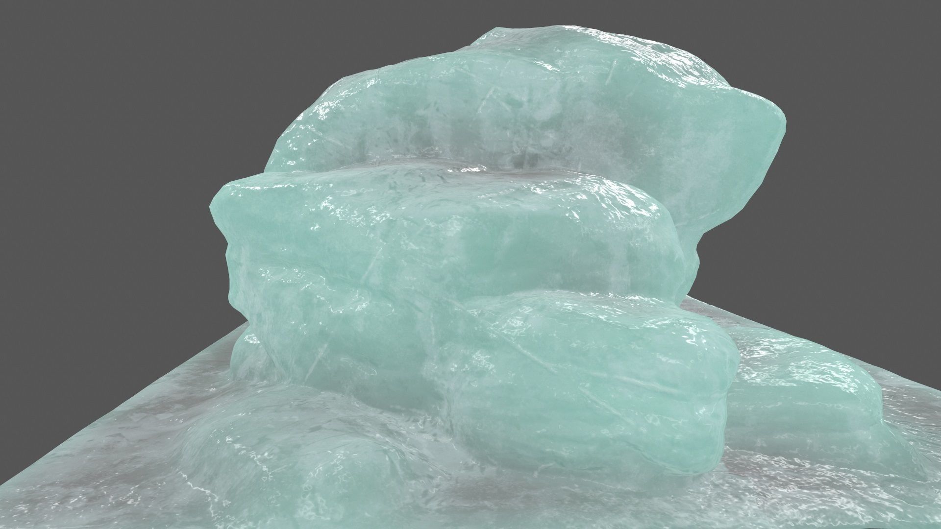 ice rock 5 Low-poly 3D model_13