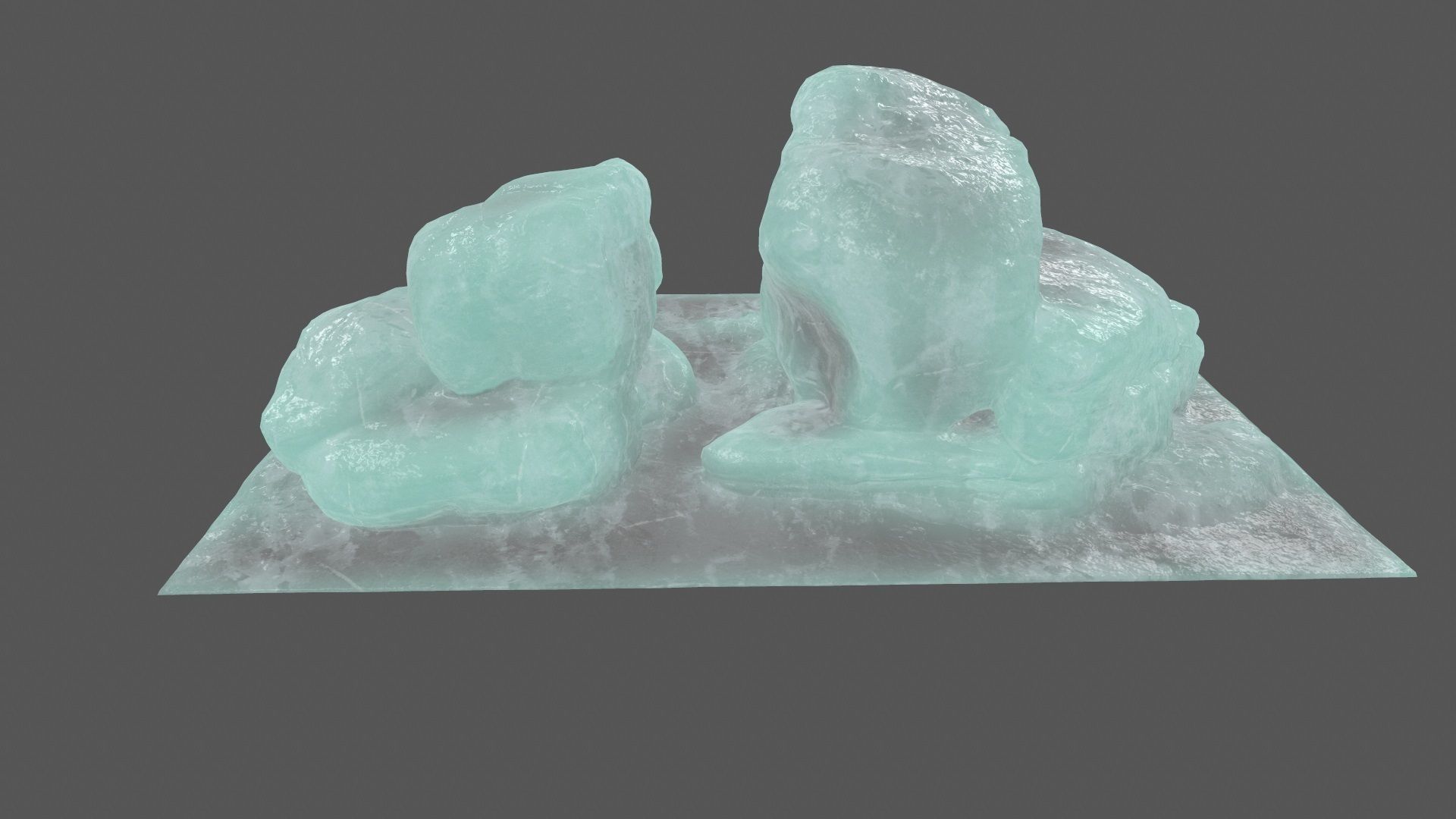 ice rock 5 Low-poly 3D model_4