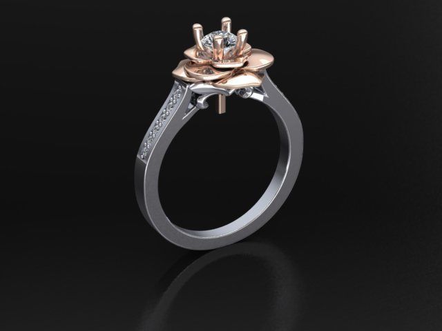 Rose Engagement  Ring  3D print model
