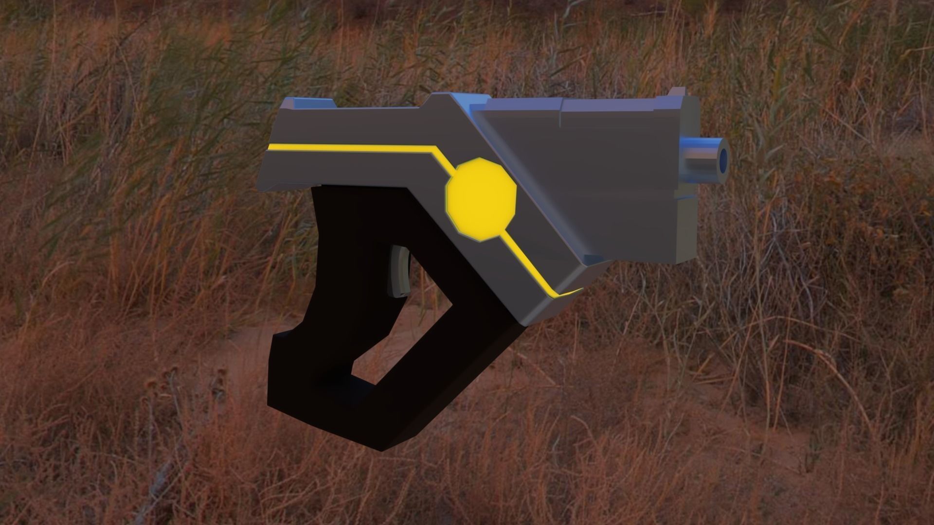 Sci-fi Gun Low-poly 3D model_0