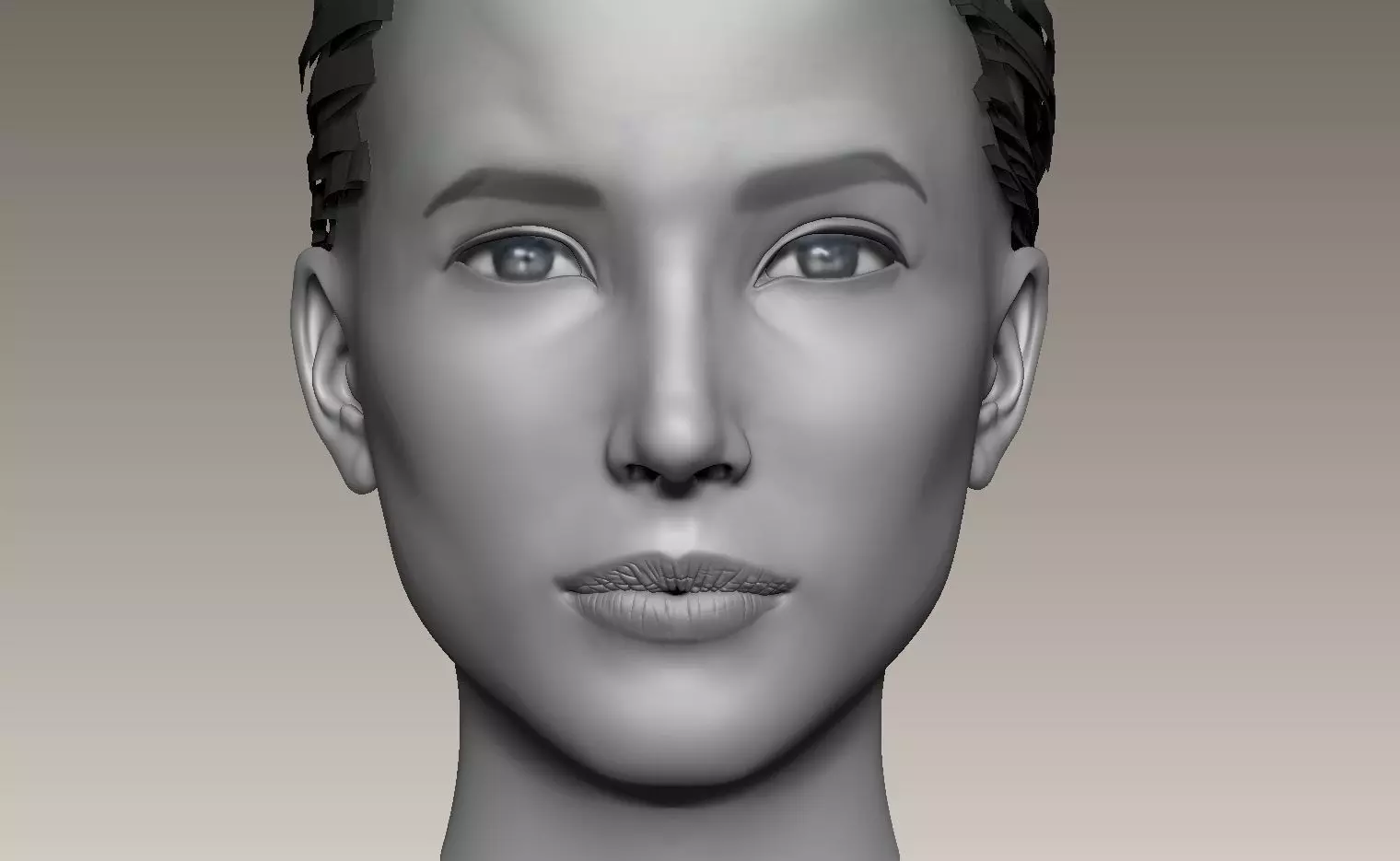 Beautiful Sexy Charismatic Woman Girl Head Female Base Mesh 3D model