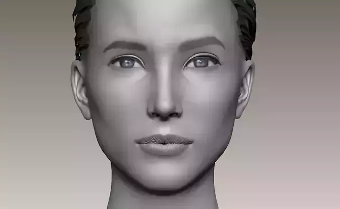 Beautiful Sexy Charismatic Woman Girl Head Female Base Mesh