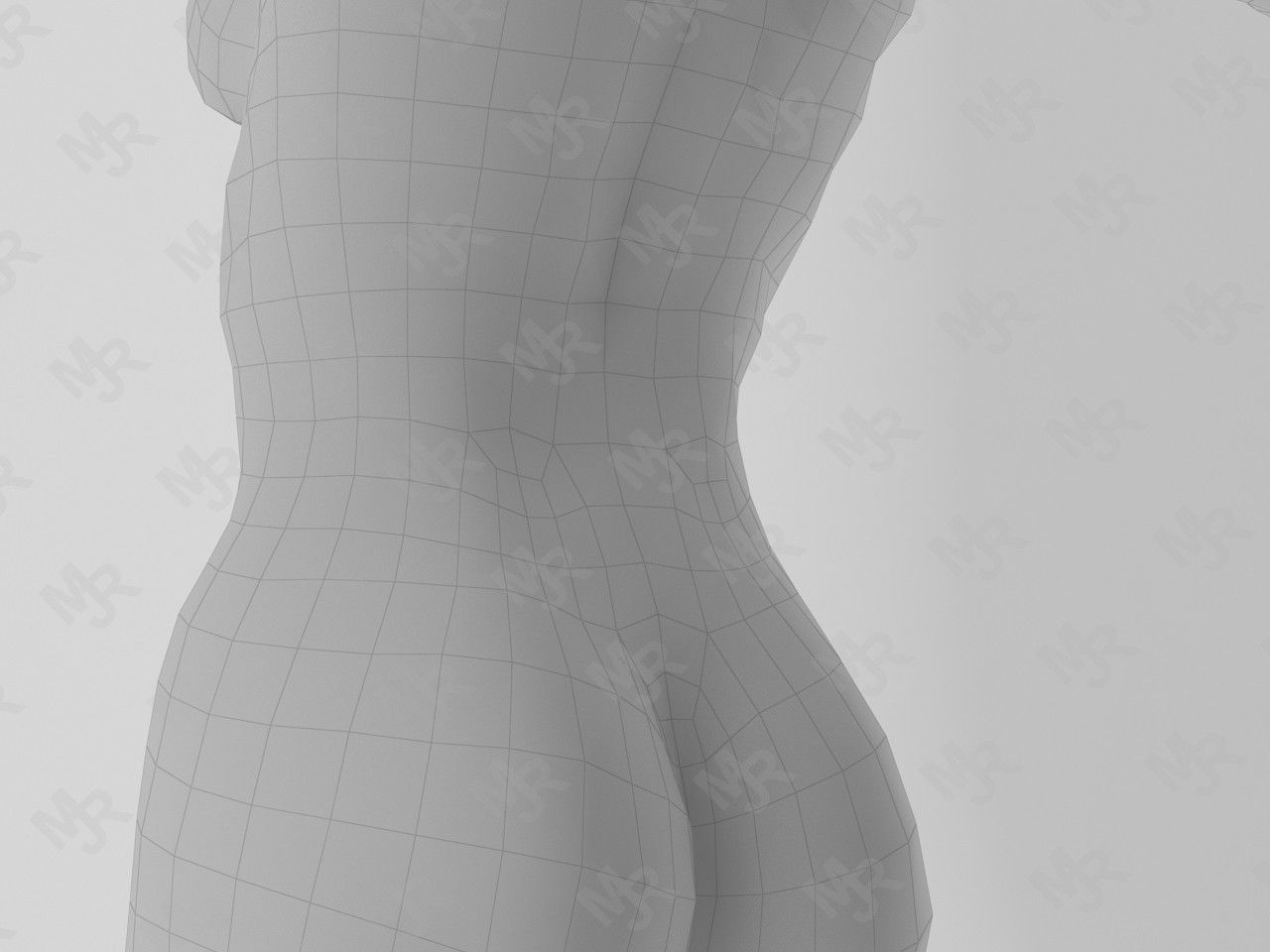 Female Zombie1 Animations Pack Low-poly 3D model_11