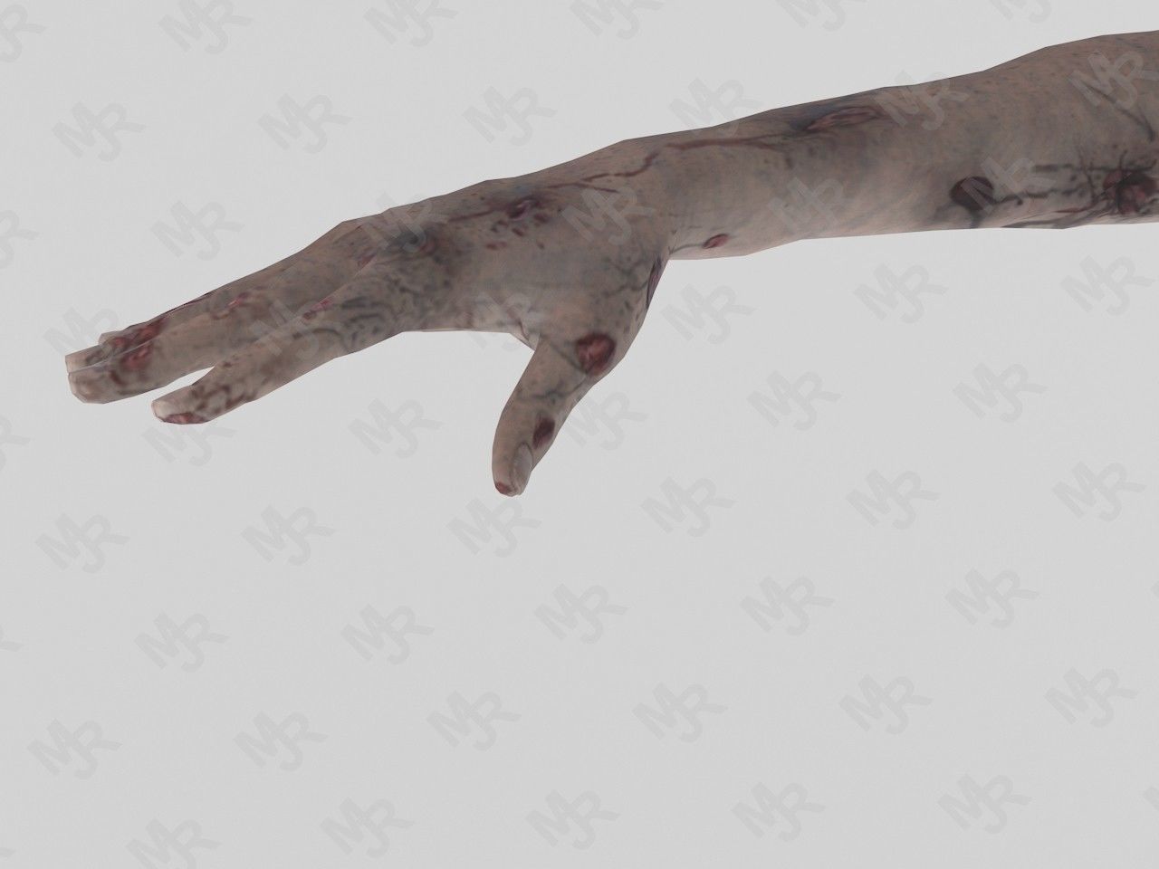 Female Zombie1 Animations Pack Low-poly 3D model_5