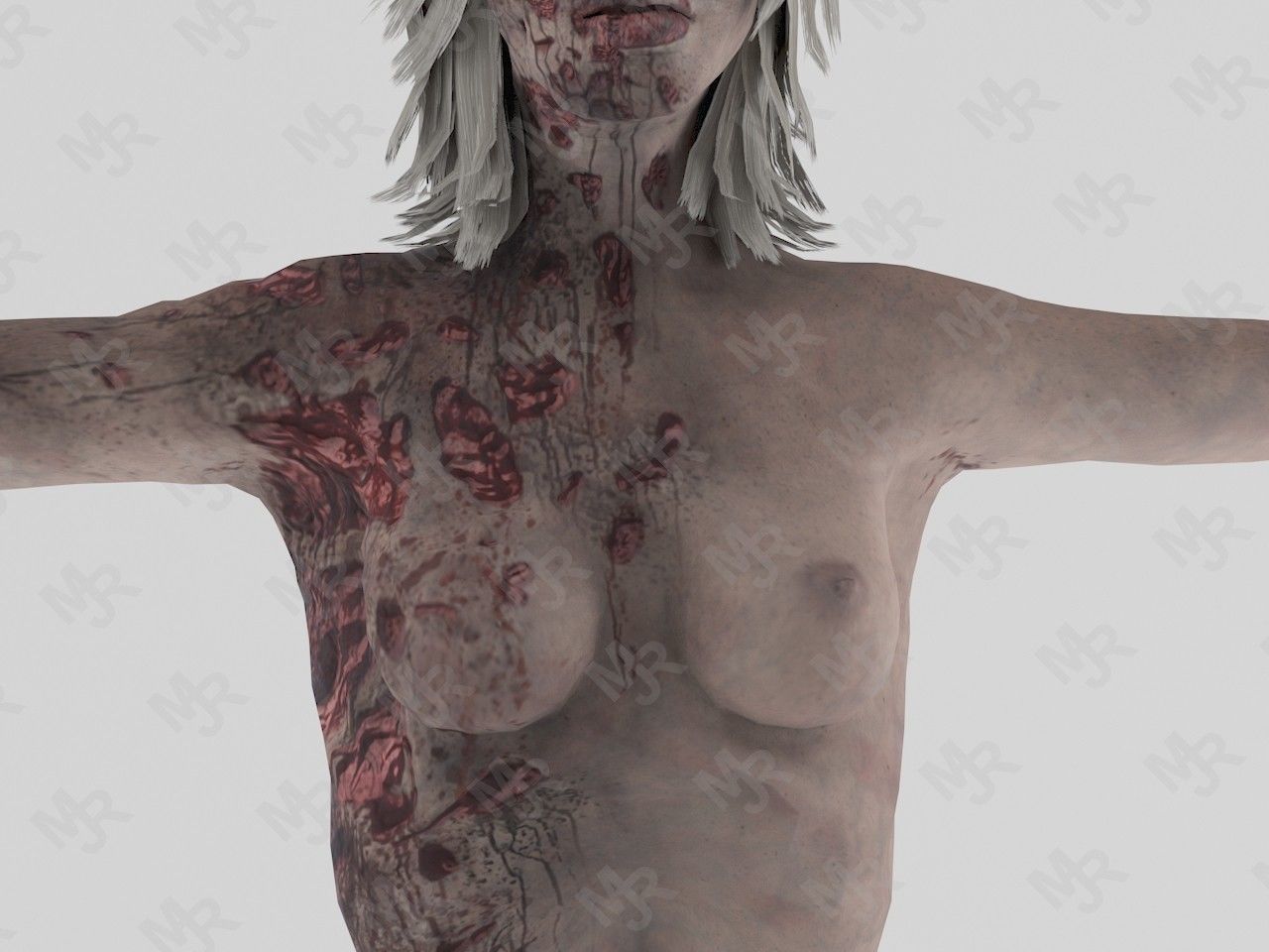 Female Zombie1 Animations Pack Low-poly 3D model_19