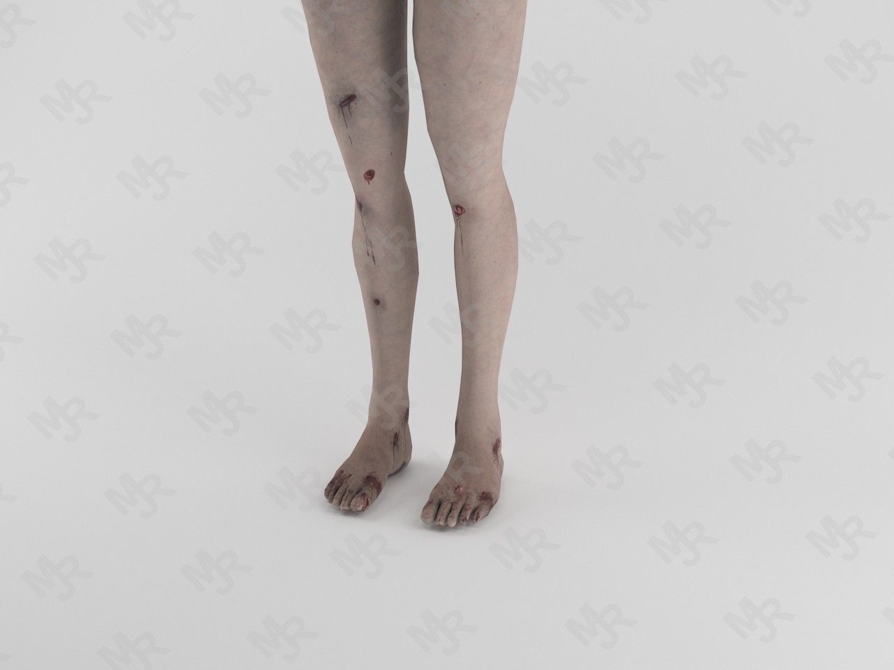 Female Zombie1 Animations Pack Low-poly 3D model_7