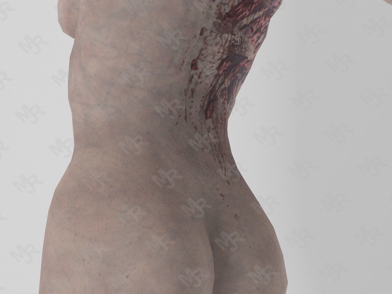 Female Zombie1 Animations Pack Low-poly 3D model_6