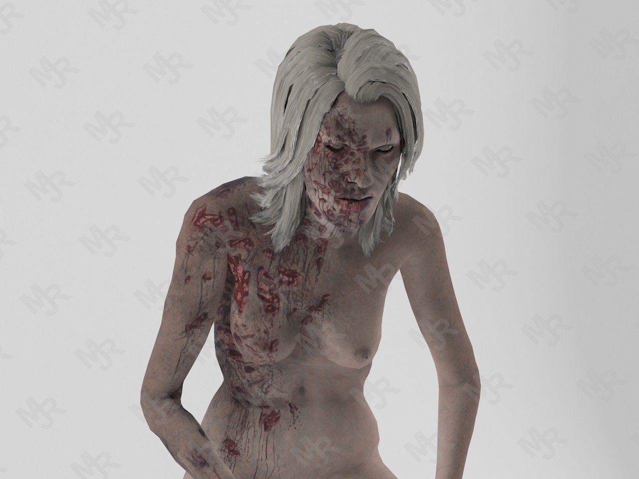 Female Zombie1 Animations Pack Low-poly 3D model_18
