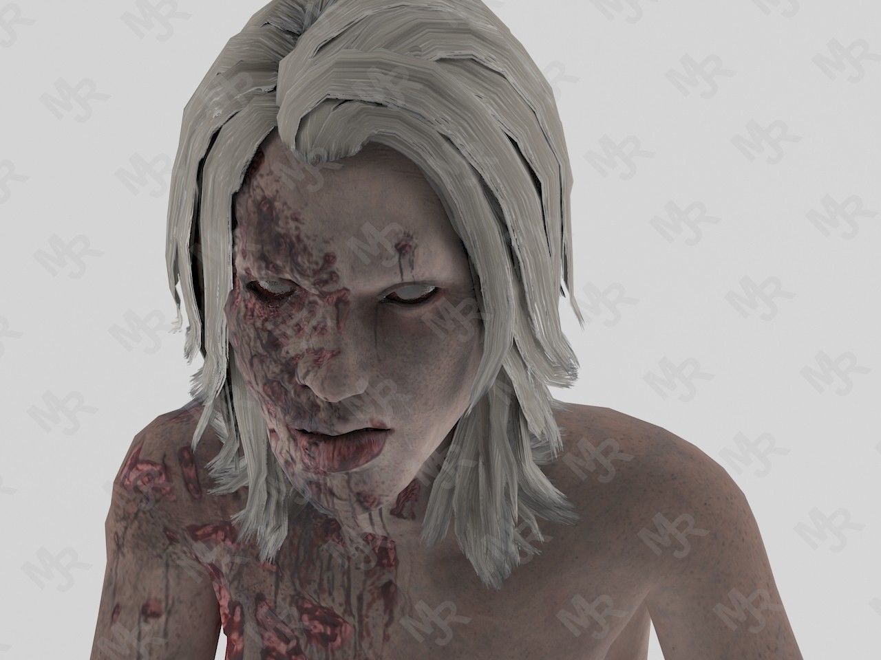 Female Zombie1 Animations Pack Low-poly 3D model_14