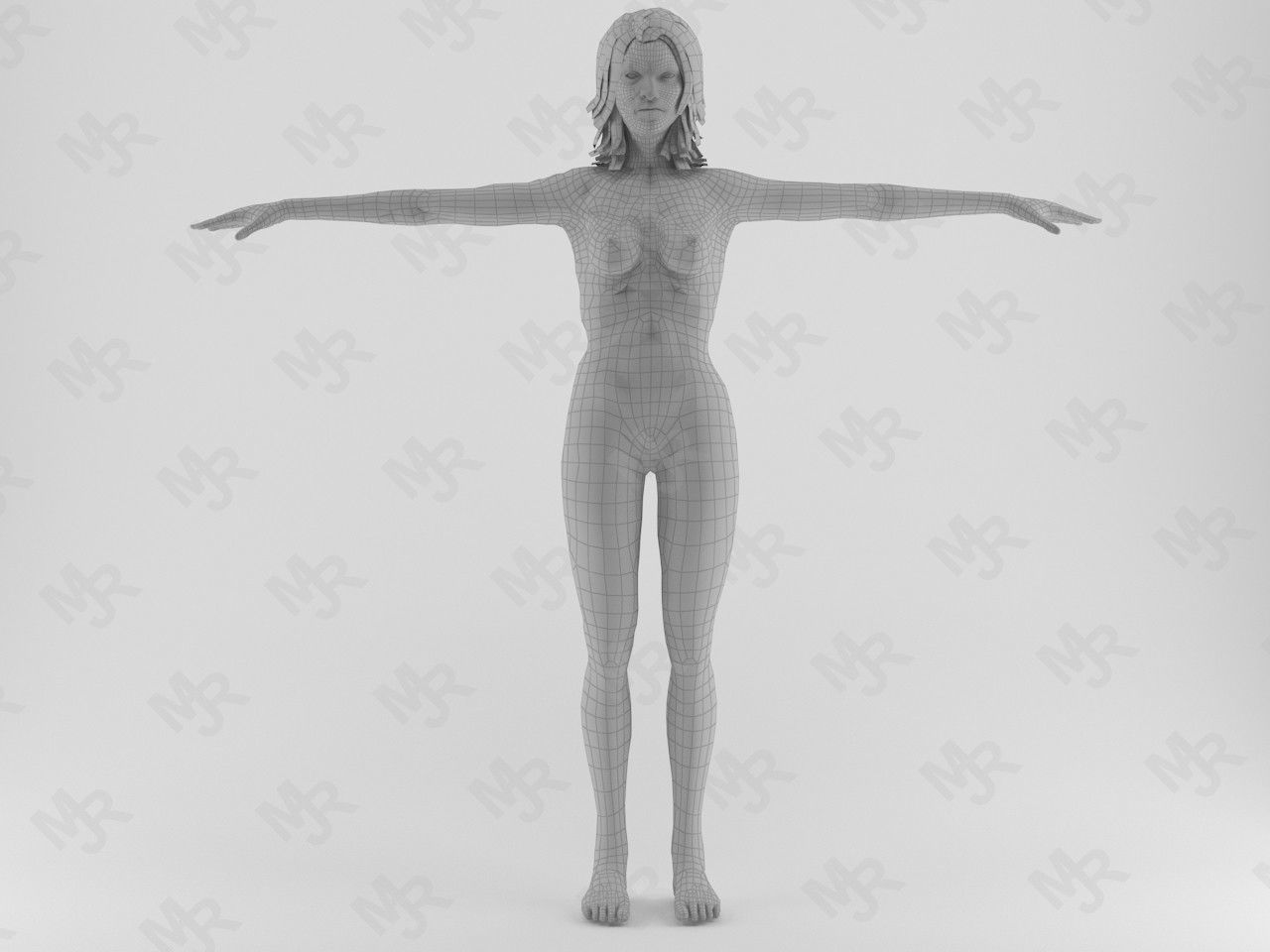Female Zombie1 Animations Pack Low-poly 3D model_8
