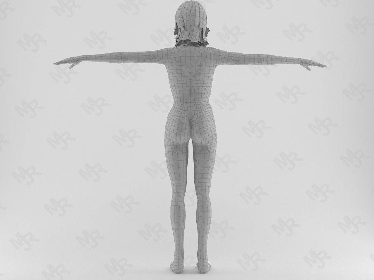 Female Zombie1 Animations Pack Low-poly 3D model_9