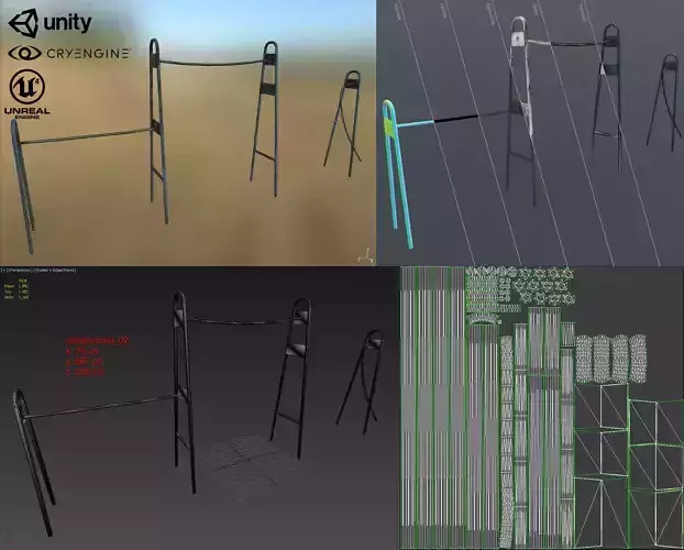 Outdoor workout equipment horizontal bar