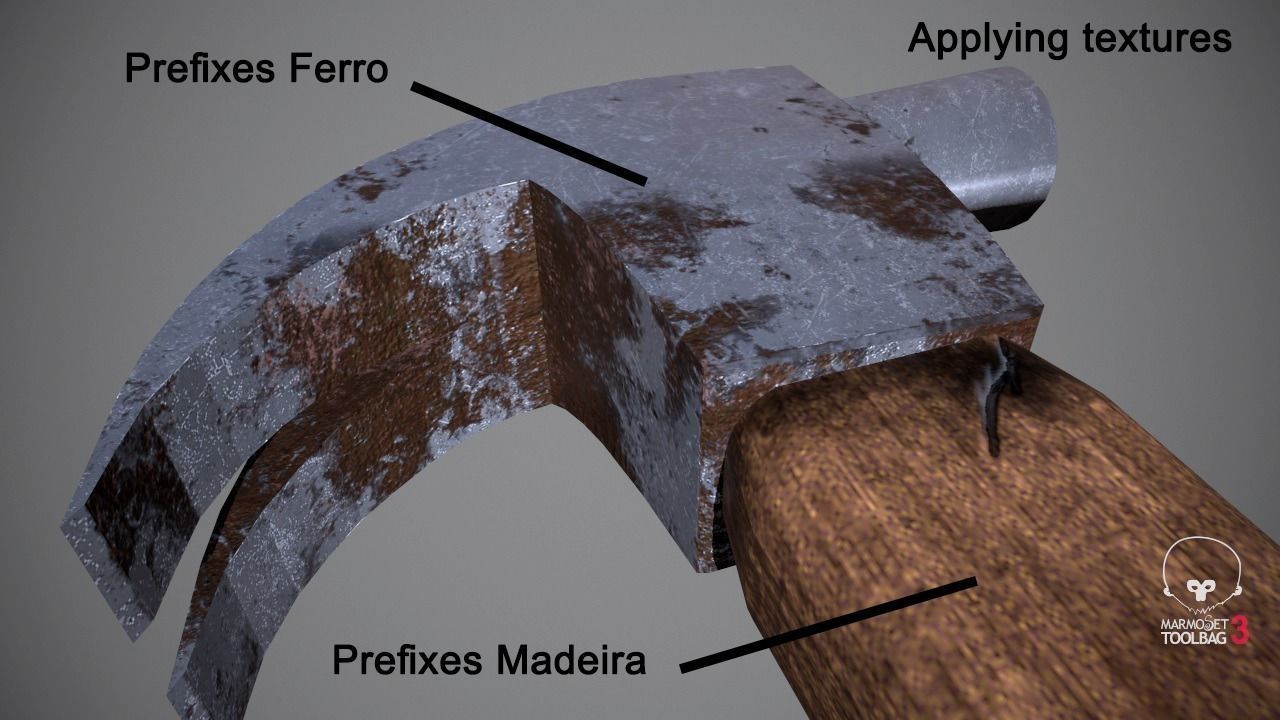 Hammer - LowPoly wooden Low-poly 3D model_5