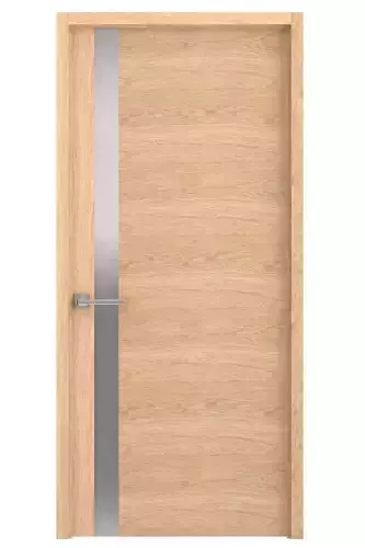 Door-018 modern door with wooden frame and stainless steel handle