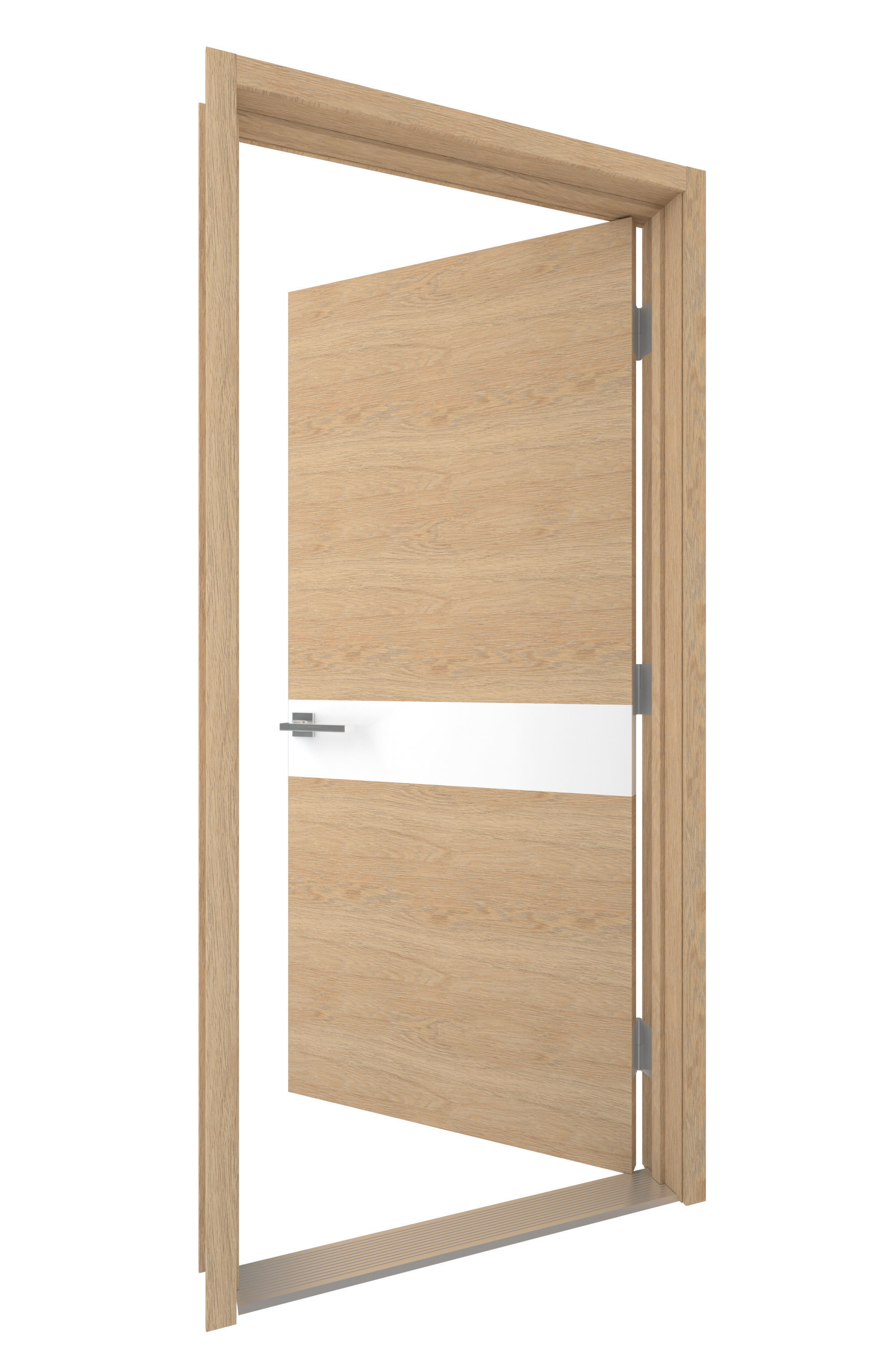 Door-021 wooden door with stripe 3D model_4