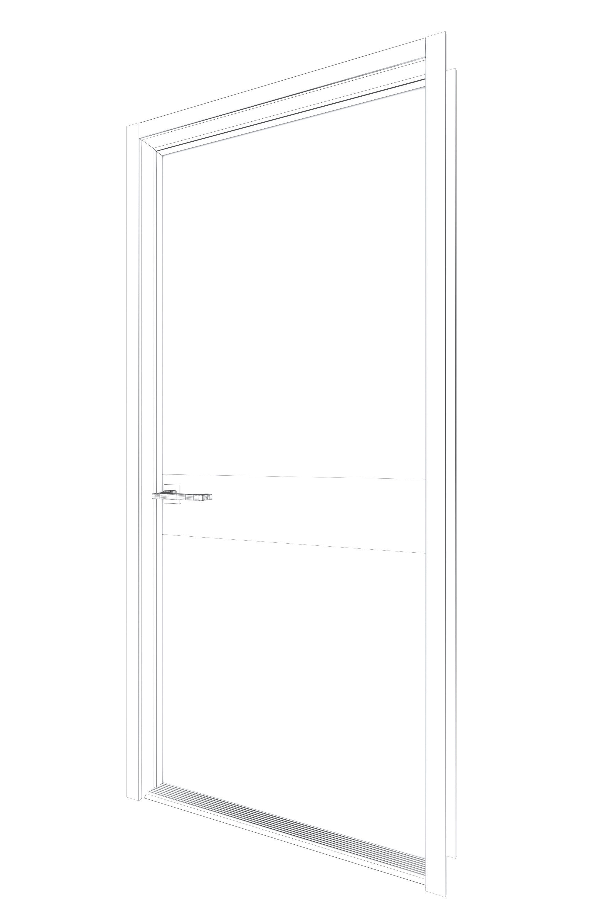 Door-021 wooden door with stripe 3D model_5