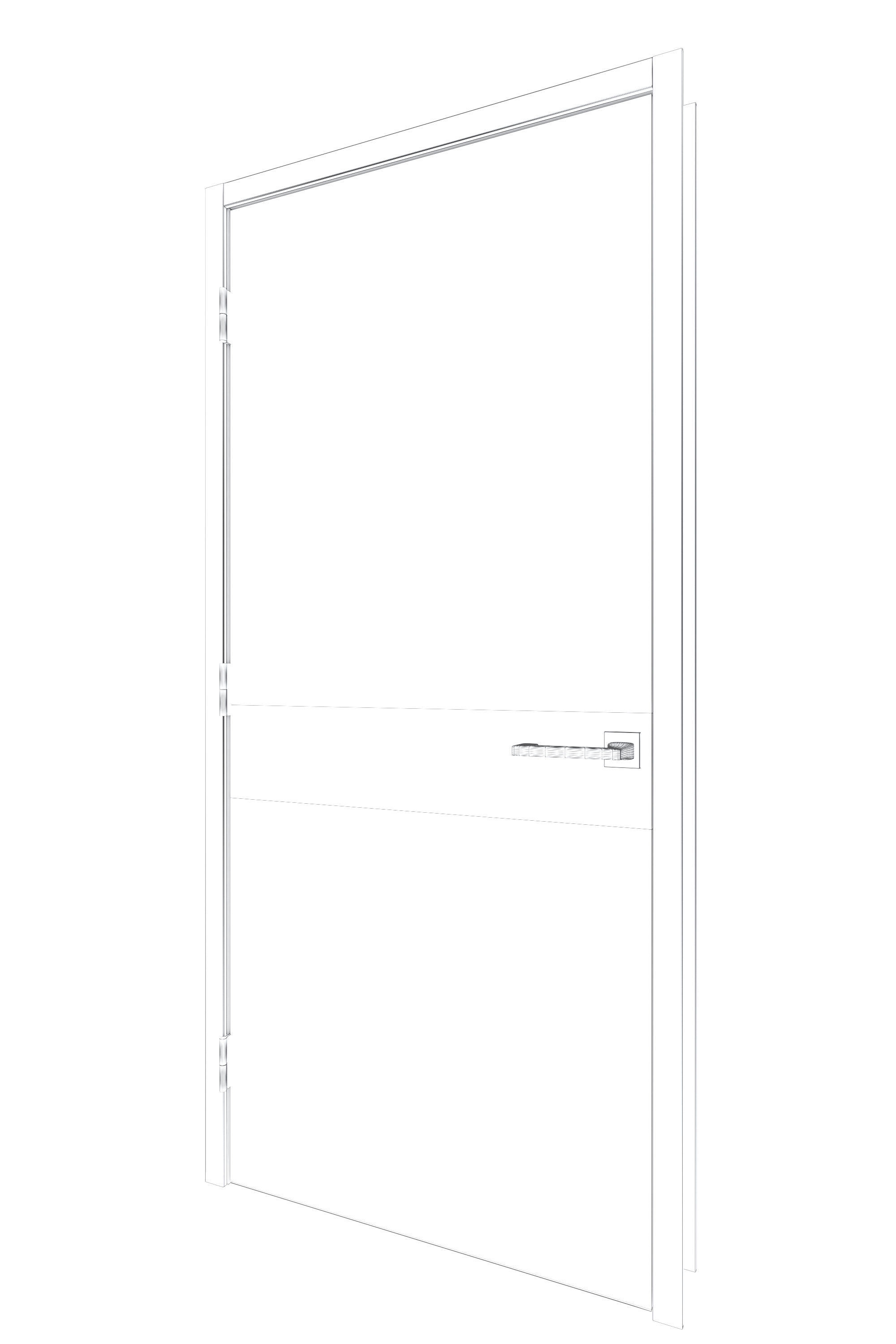 Door-021 wooden door with stripe 3D model_6