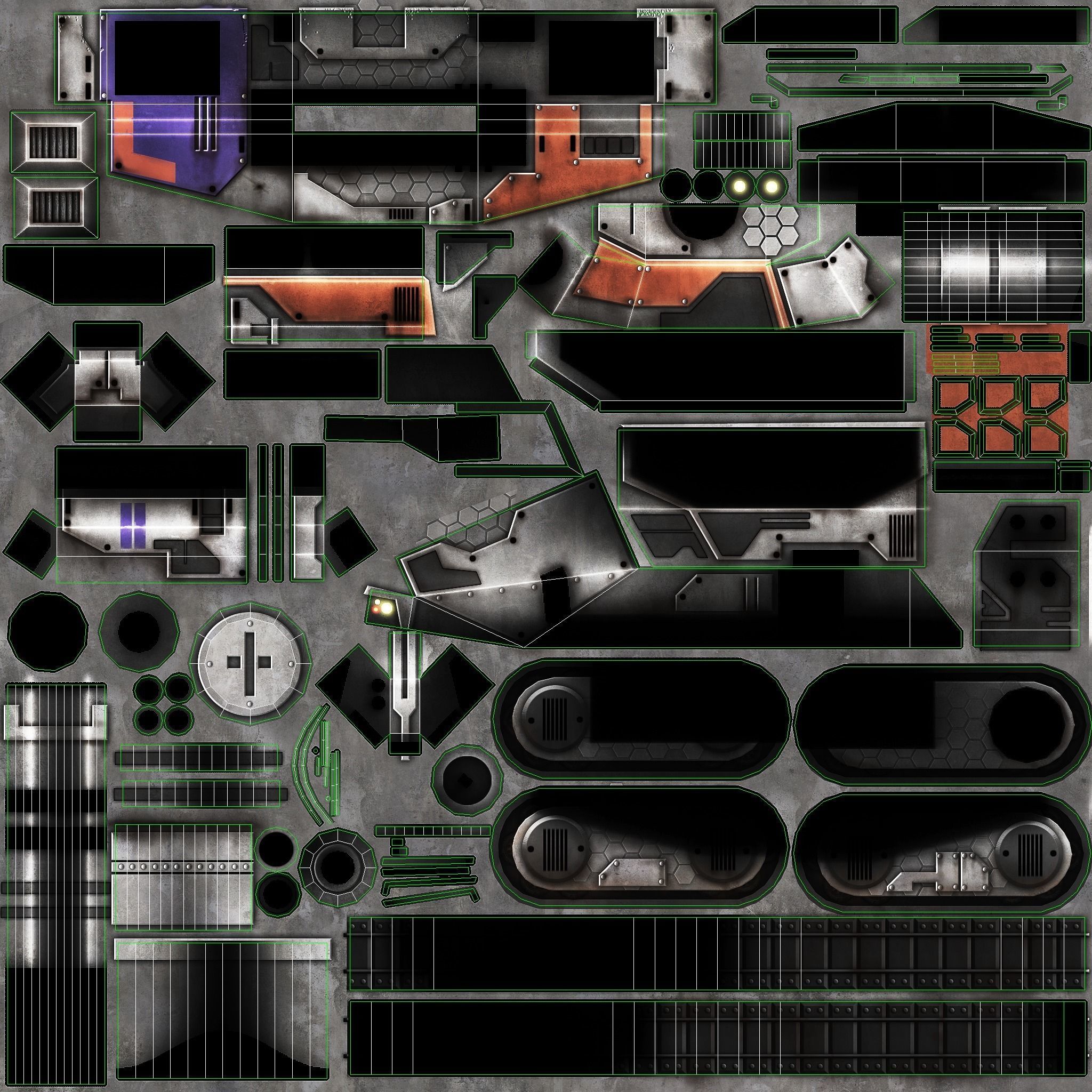 Low poly Future Tank Low-poly 3D model_9