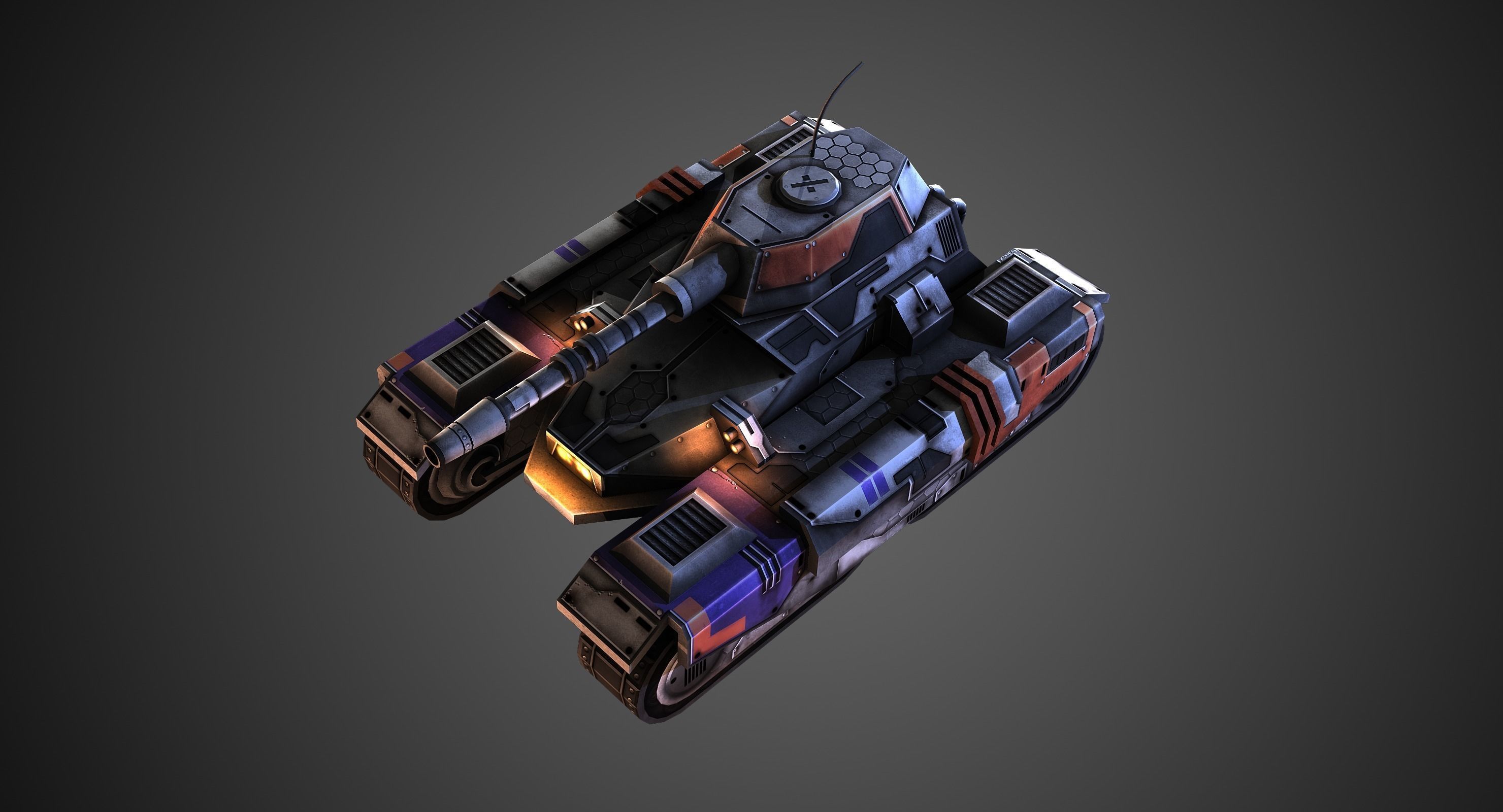 Low poly Future Tank Low-poly 3D model_1