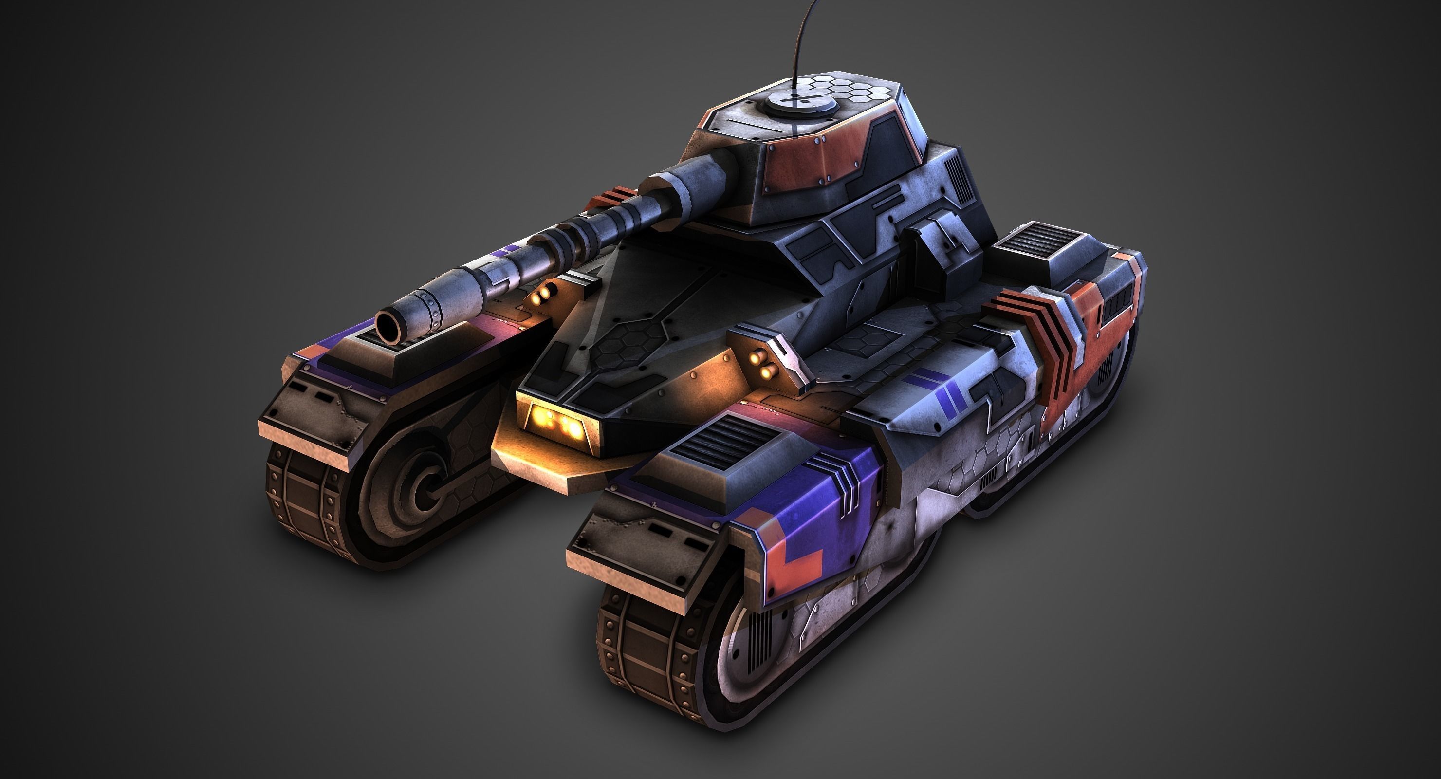 Low poly Future Tank Low-poly 3D model_0