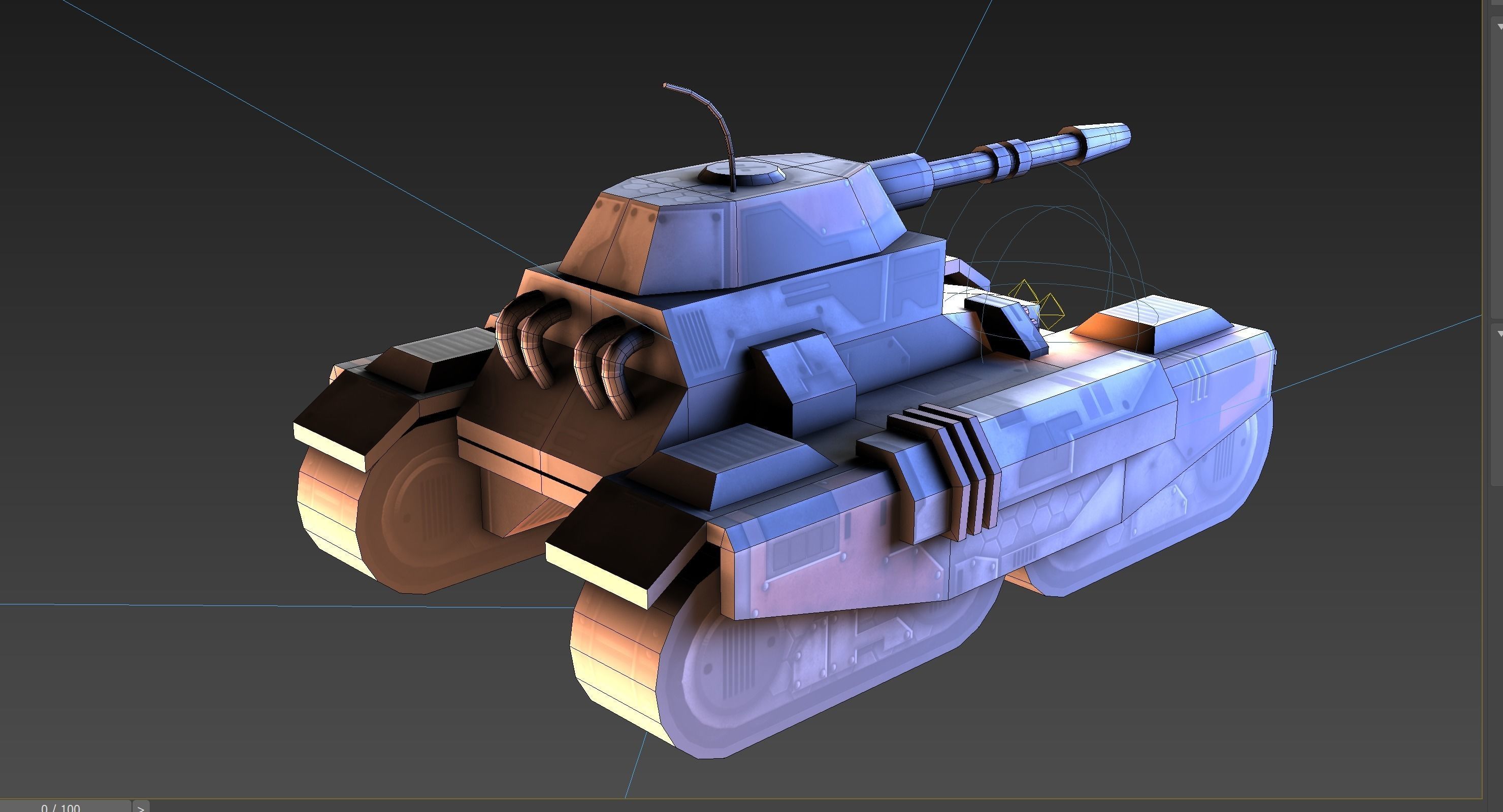 Low poly Future Tank Low-poly 3D model_8