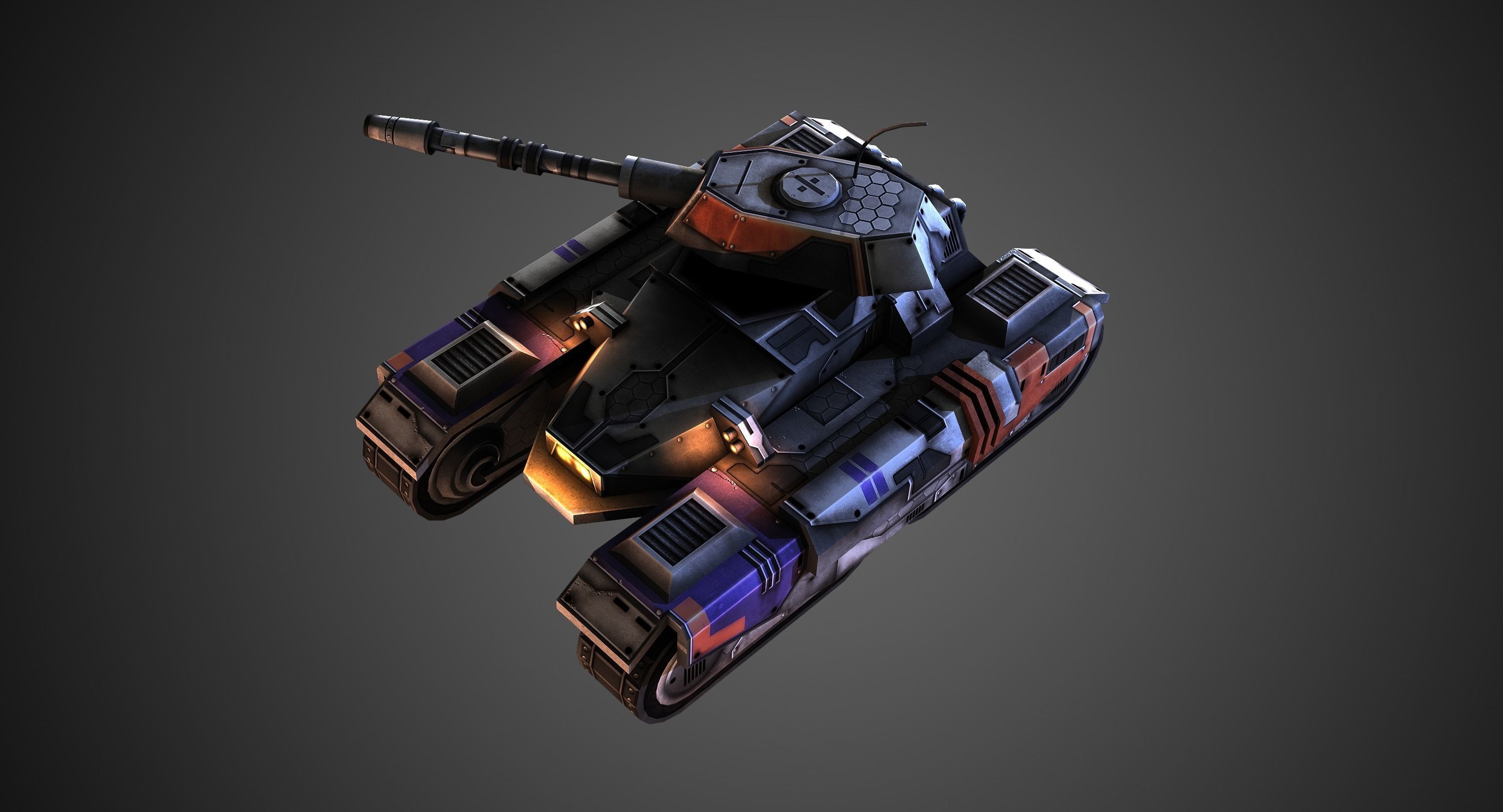 Low poly Future Tank Low-poly 3D model_2