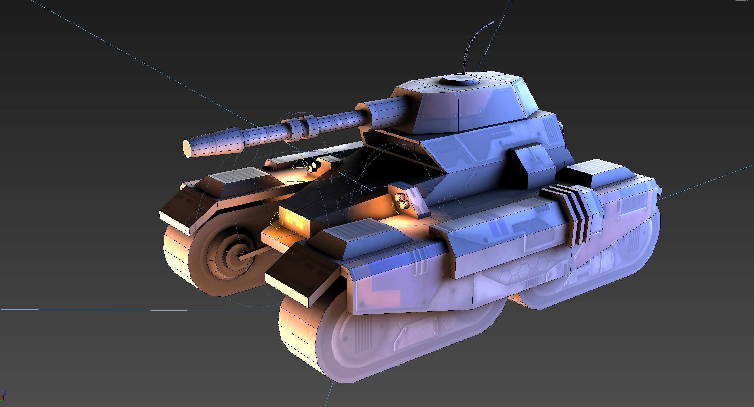 Low poly Future Tank Low-poly 3D model_7