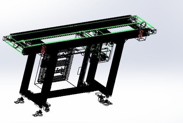 2 m conveyor line 3D model_2