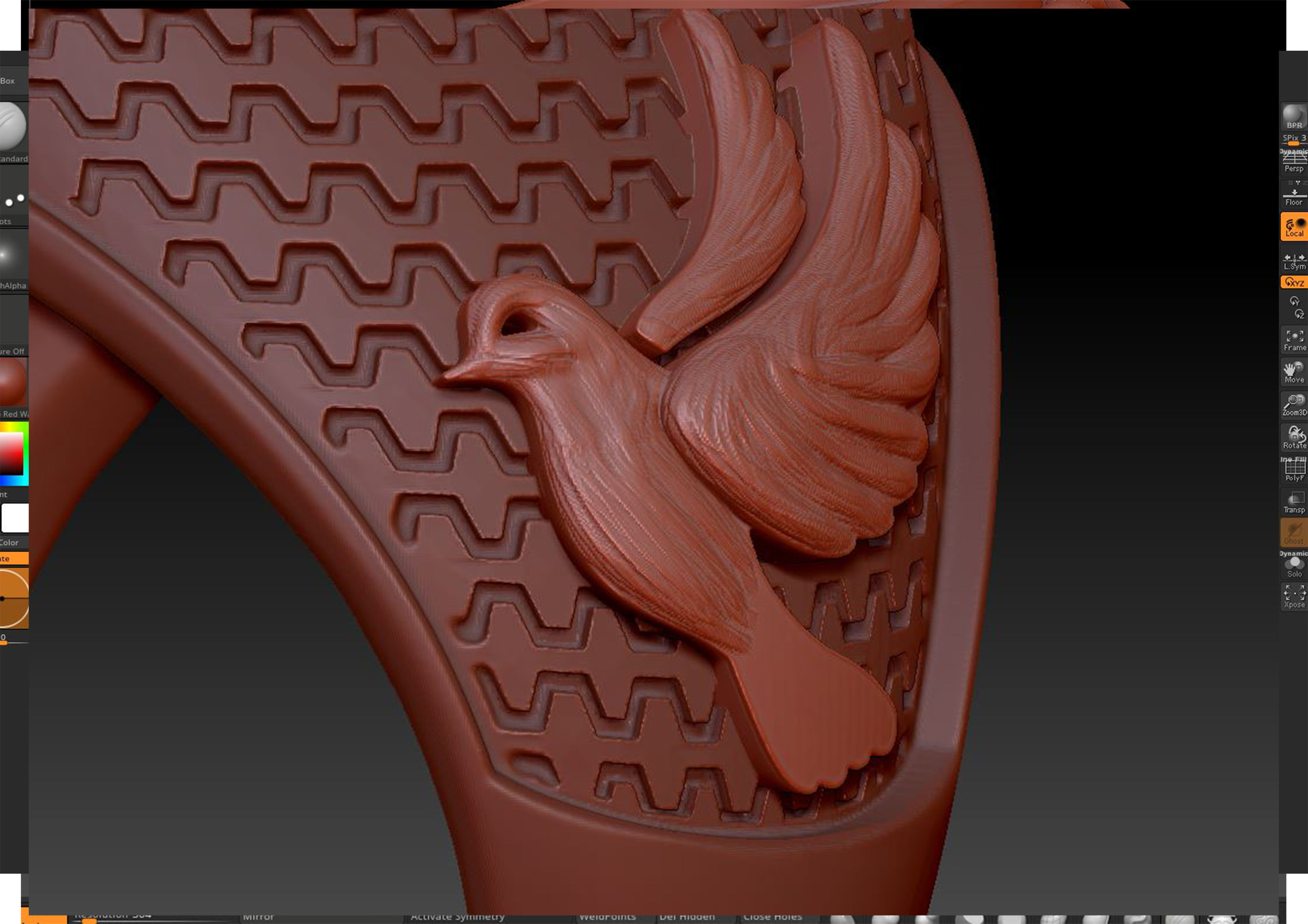 kengkod44v2 turquoise stone ring in rose gold 3D print model_10