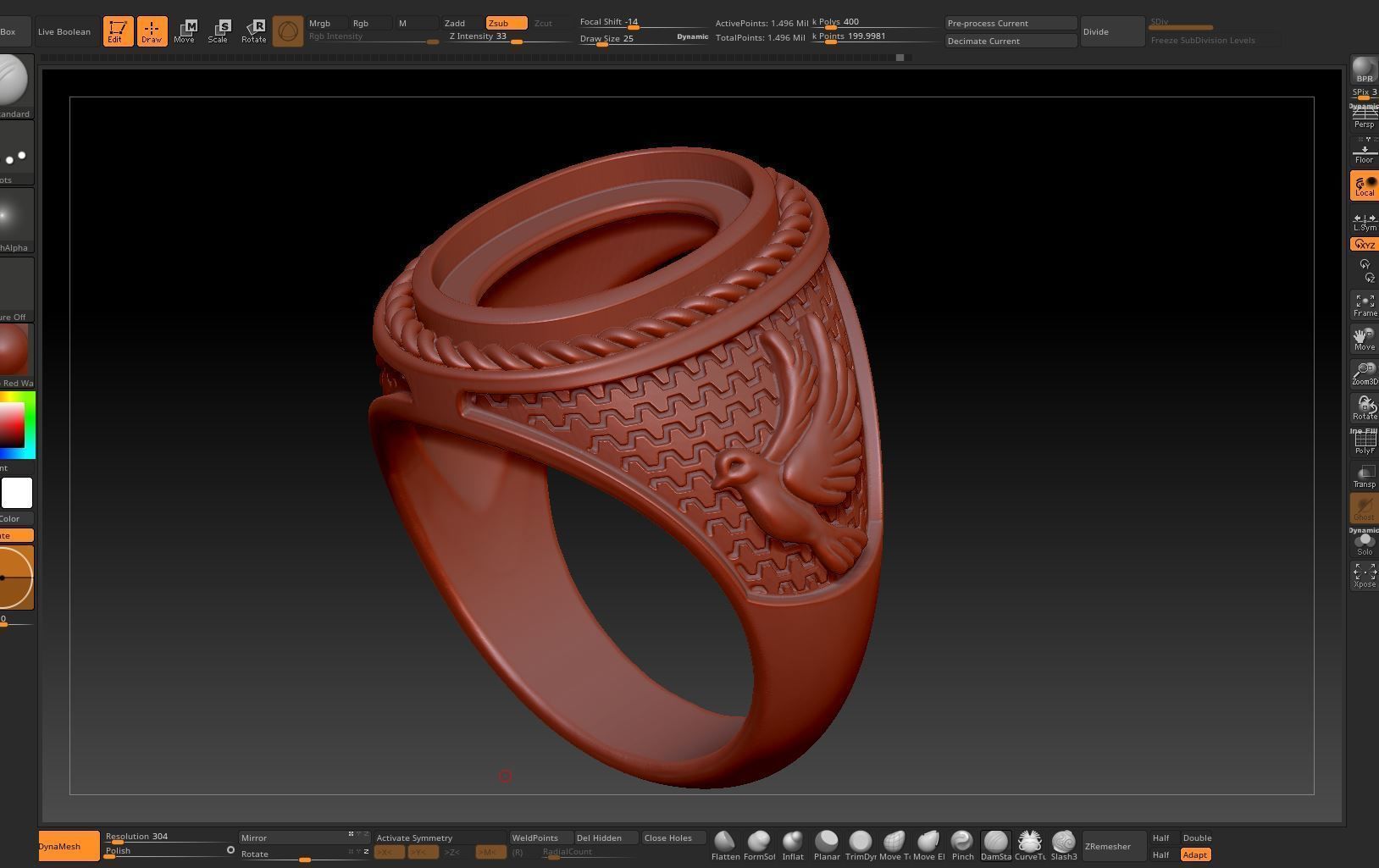kengkod44v2 turquoise stone ring in rose gold 3D print model_6