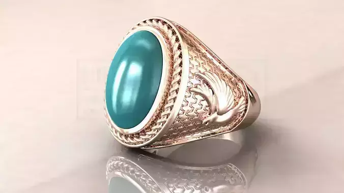 kengkod44v2 turquoise stone ring in rose gold