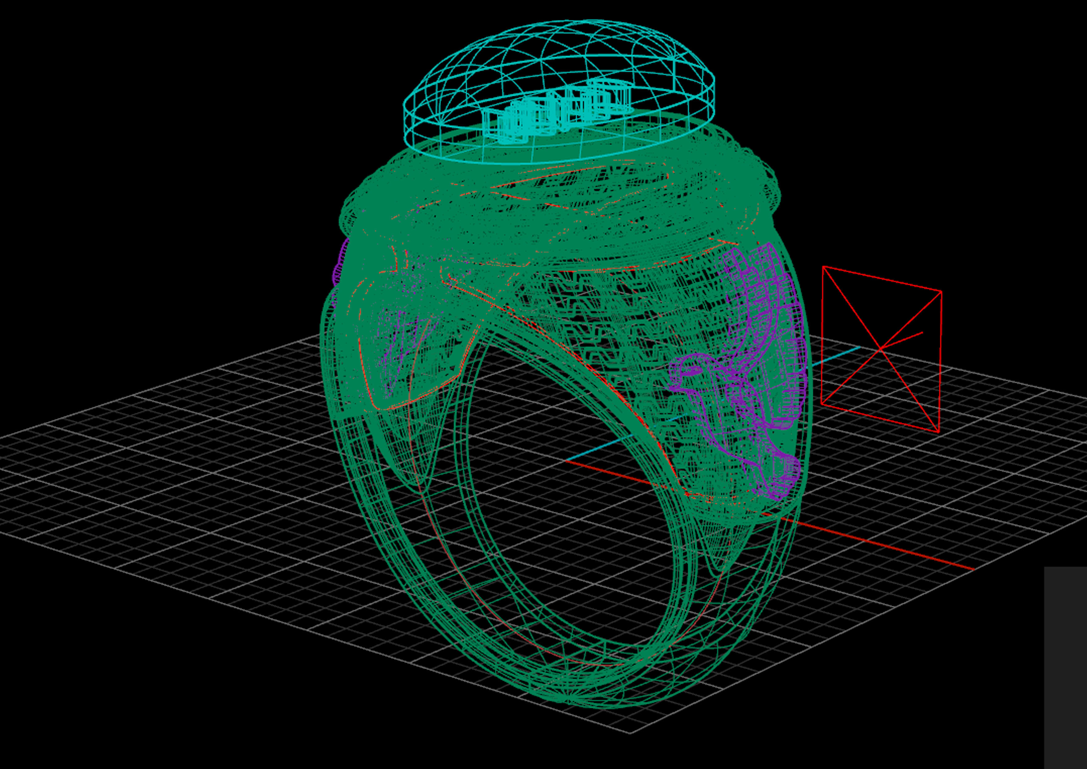 kengkod44v2 turquoise stone ring in rose gold 3D print model_8