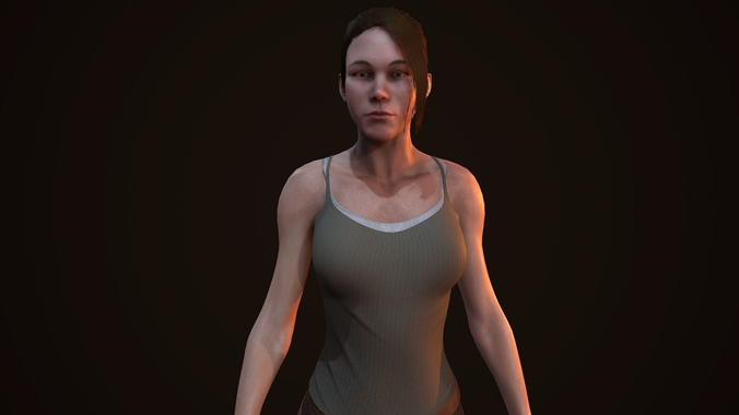 Female PBR model triple A quality 4k textures