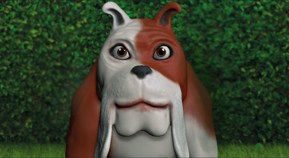 Cartoon bulldog Low-poly 3D model_1
