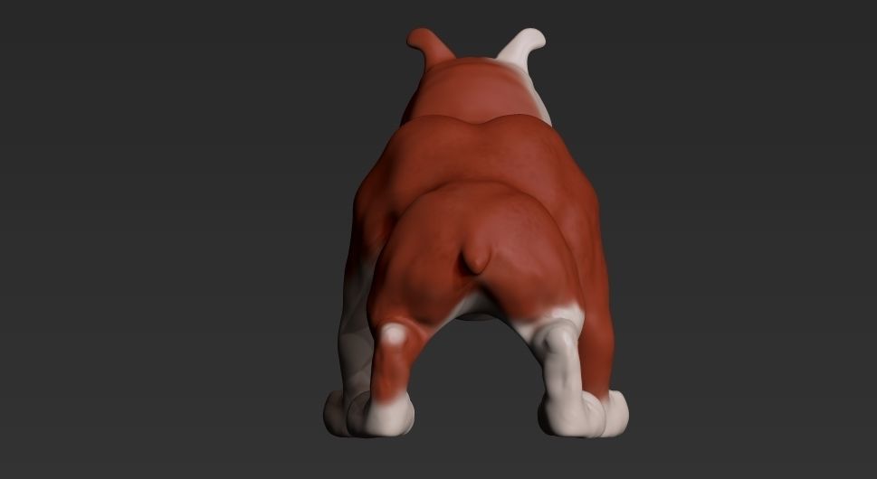 Cartoon bulldog Low-poly 3D model_5