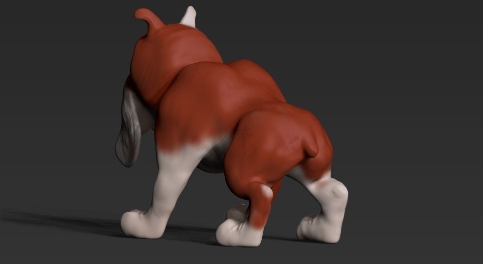 Cartoon bulldog Low-poly 3D model_4
