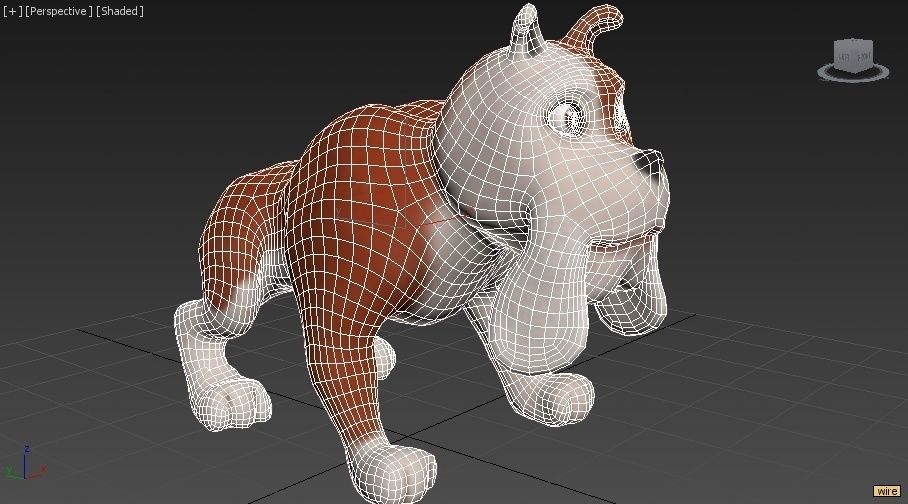 Cartoon bulldog Low-poly 3D model_10