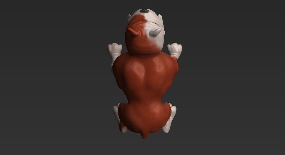 Cartoon bulldog Low-poly 3D model_7