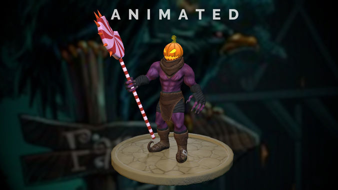 Pumpkinhead Low-poly 3D model