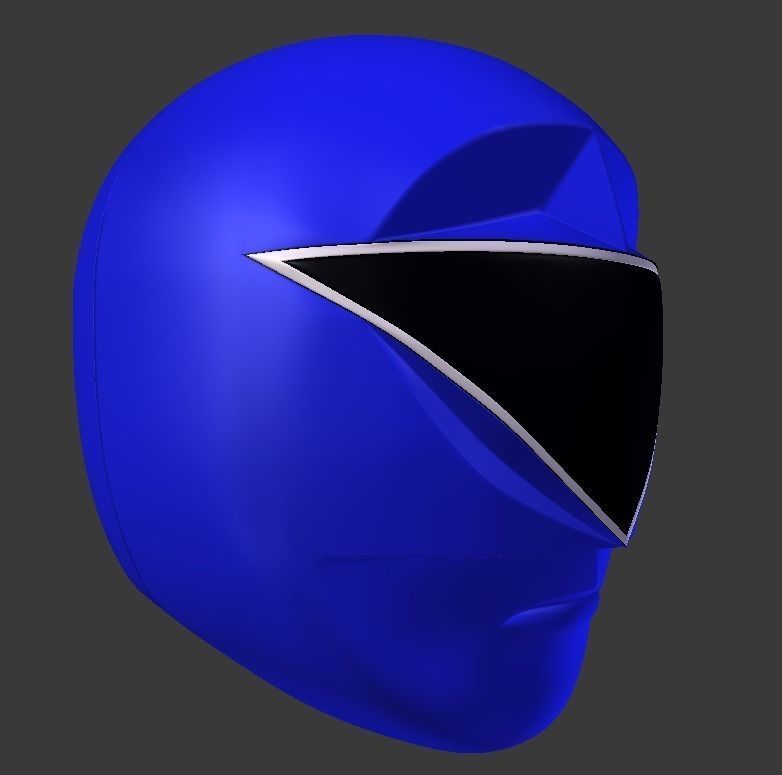 power rangers zeo blue helmet stl file 3D print model_1
