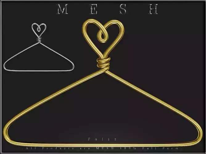 Wire Hanger 01 - Gold and Silver