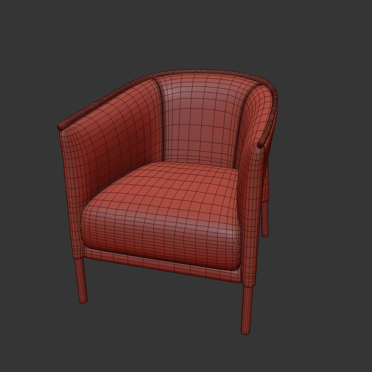 Talo Armchair by Sancal Low-poly 3D model_4