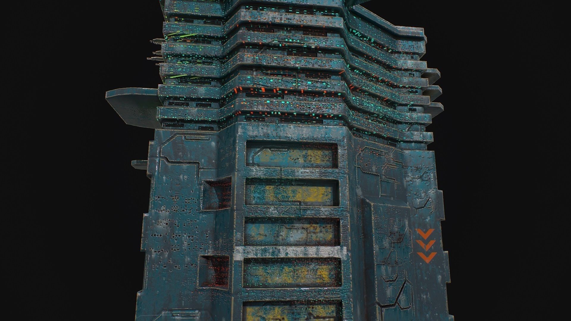 3D model Low poly space port sci fi building VR / AR / low-poly | CGTrader