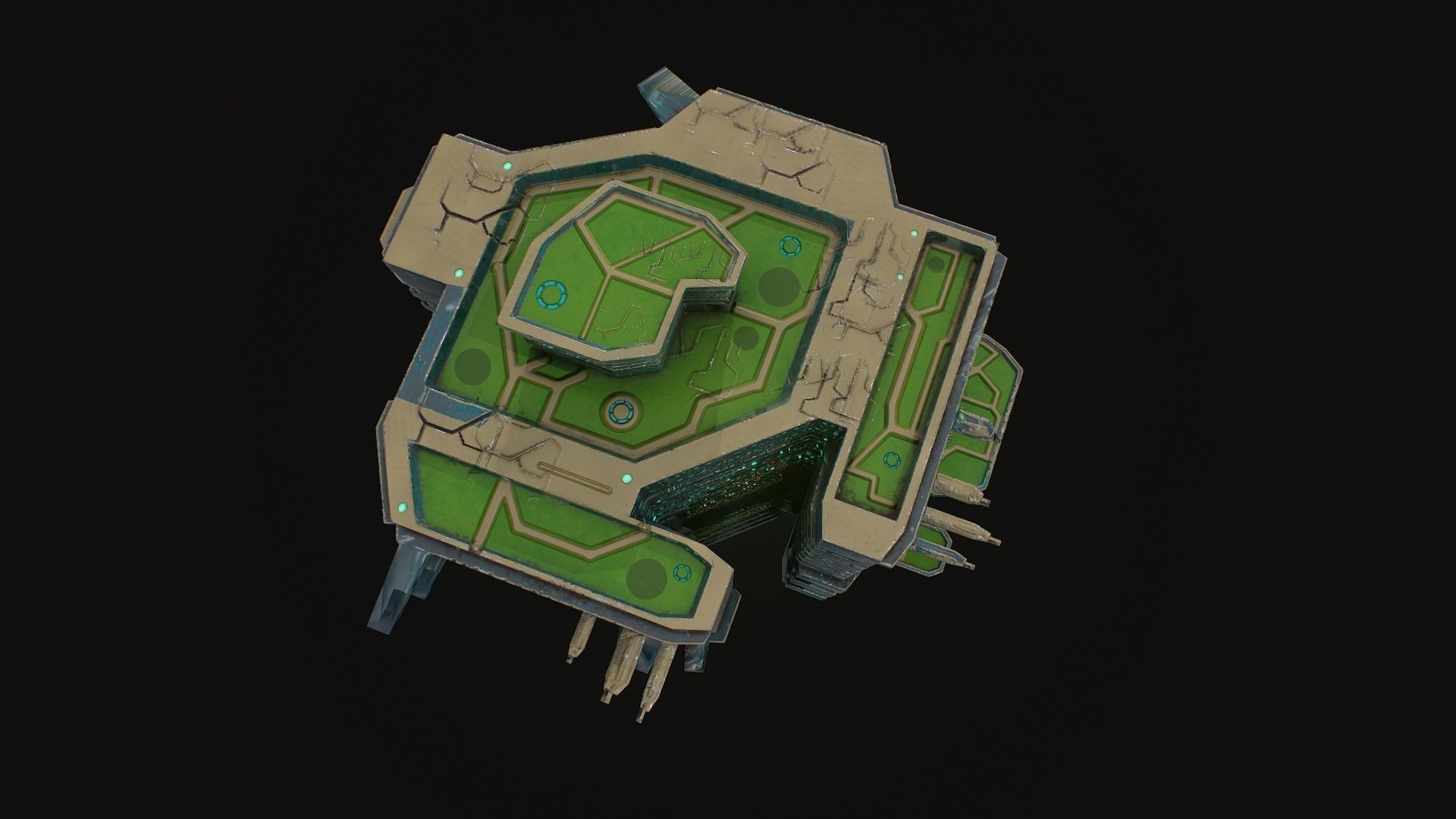 3D model Low poly space port sci fi building VR / AR / low-poly | CGTrader