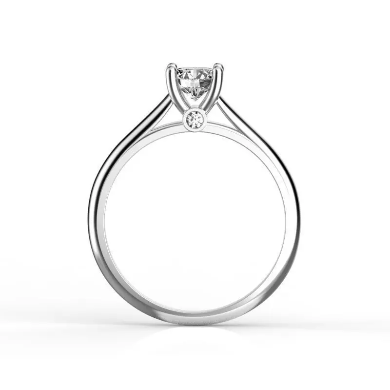 Engagement ring 5 mm diamond 3D print model_0